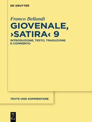 cover image of Giovenale, ›Satira  9